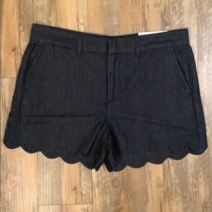 NWT LOFT Denim Scallop Shorts